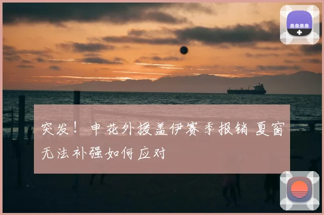 突发!申花外援盖伊赛季报销 夏窗无法补强如何应对